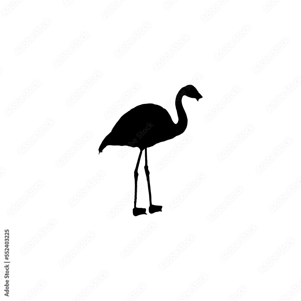 Flamingo icon. Simple style poster wild nature background symbol. Flamingo brand logo design element. Flamingo t-shirt printing. vector for sticker.