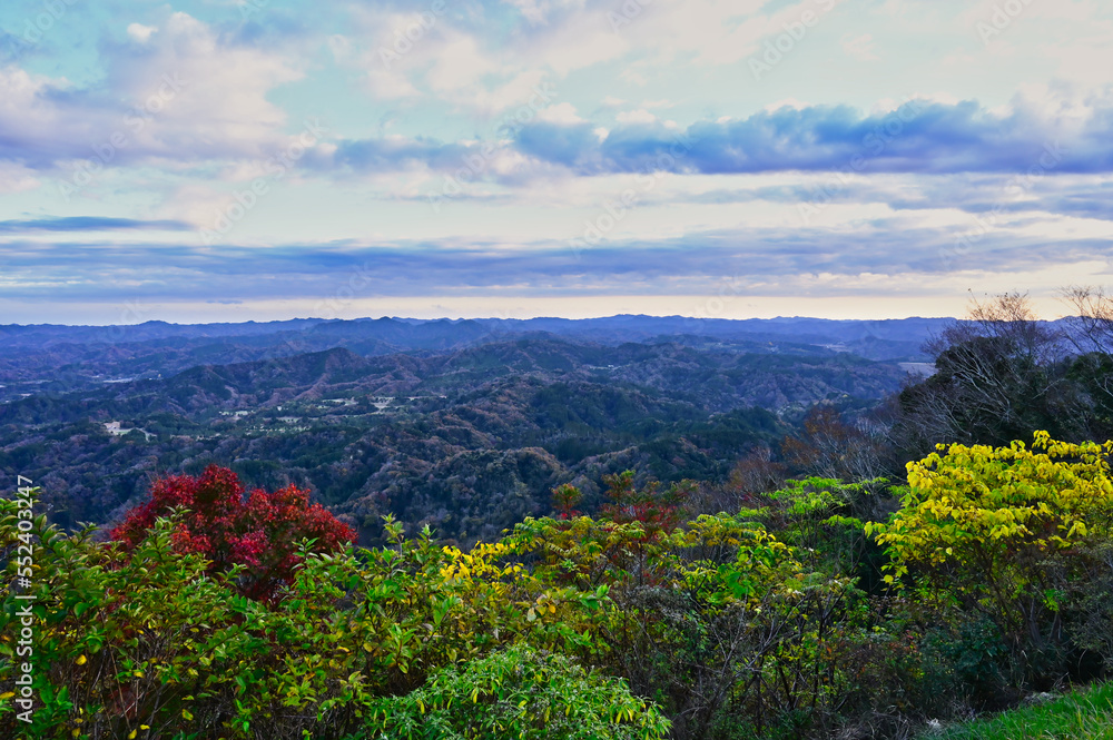 The mountains of Boso to see from Kanouzan Kujukutani, Chiba, Japan
