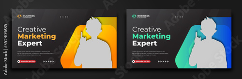 Corporate business YouTube thumbnail or social media web banner and workshop promotion modern YouTube banner template