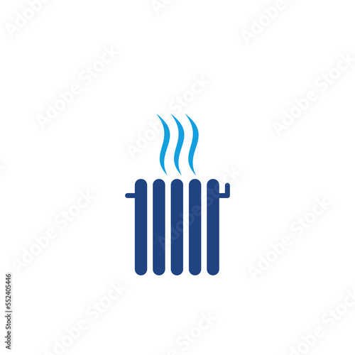 Heating radiator system line icon. 