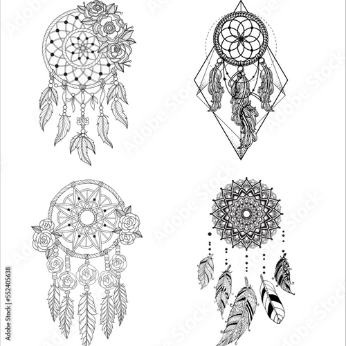 Dream Catcher 1 - decorative floral ornament