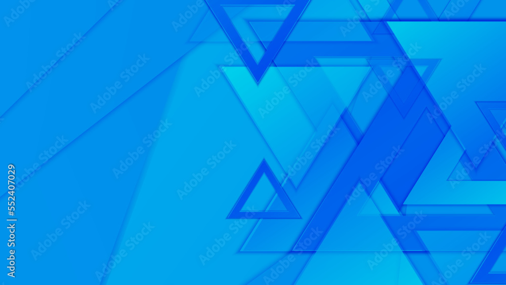 Fototapeta premium Blue background with triangle abstract shapes