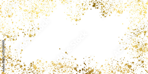 Gold Foil Frame ,gold splatter frames glitter,Gold brush stroke on transparent background.	