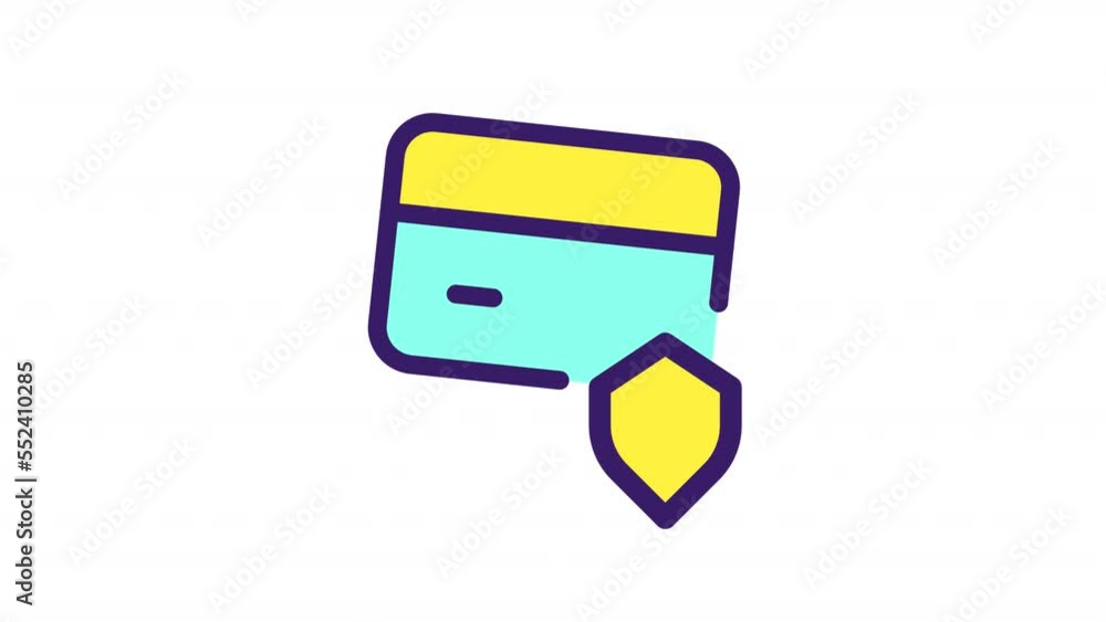 Animated card security color ui icon. Account safety. Banking. Finance ...