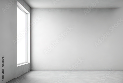 Backgrounds with white interior cement wall textures. Generative AI