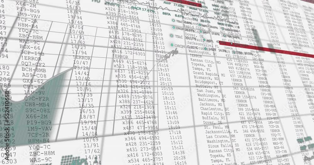 Animation of data processing over white background Animation of data processing over white background