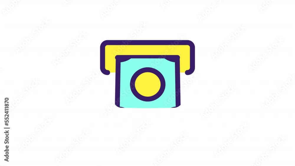 Animated ATM color ui icon. Automated machine. Cash withdrawal. Finance and banking. Seamless loop HD video with alpha channel on transparent background. Simple filled line RGB pictogram animation Animated ATM color ui icon. Automated machine. Cash withdrawal. Finance and banking. Seamless loop HD video with alpha channel on transparent background. Simple filled line RGB pictogram animation