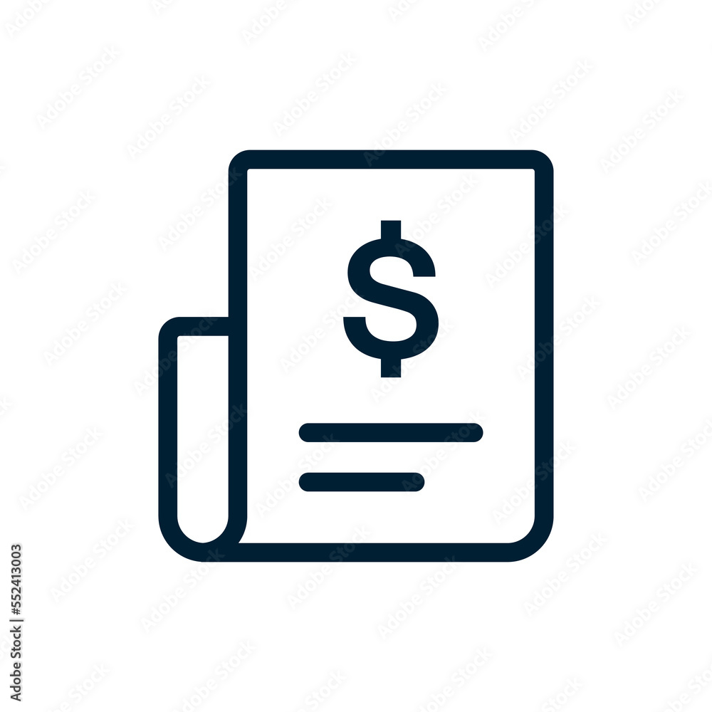 Invoice line icon. Payment and bill invoice. Order symbol concept. Tax sign design. Paper bank document icon. Vector invoice icon Invoice line icon. Payment and bill invoice. Order symbol concept. Tax sign design. Paper bank document icon. Vector invoice icon