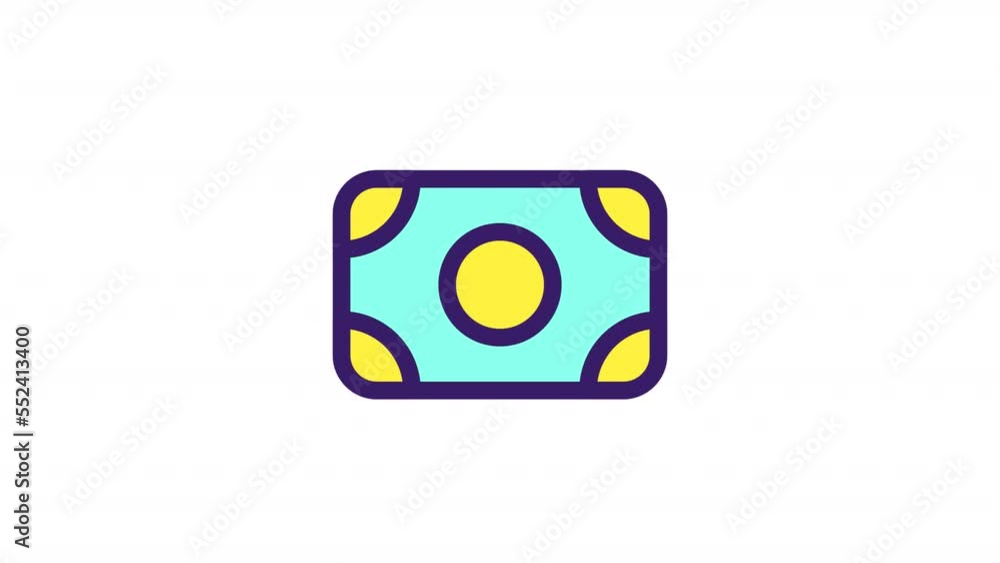 Animated currency color ui icon set. Pay in cash. Dollar banknotes. Finance and banking. Seamless loop HD video with alpha channel on transparent background. Simple filled line RGB pictogram animation Animated currency color ui icon set. Pay in cash. Dollar banknotes. Finance and banking. Seamless loop HD video with alpha channel on transparent background. Simple filled line RGB pictogram animation