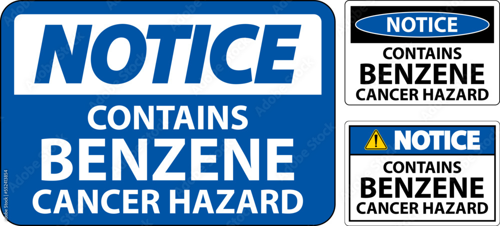 Notice Contains Benzene Sign On White Background Notice Contains Benzene Sign On White Background