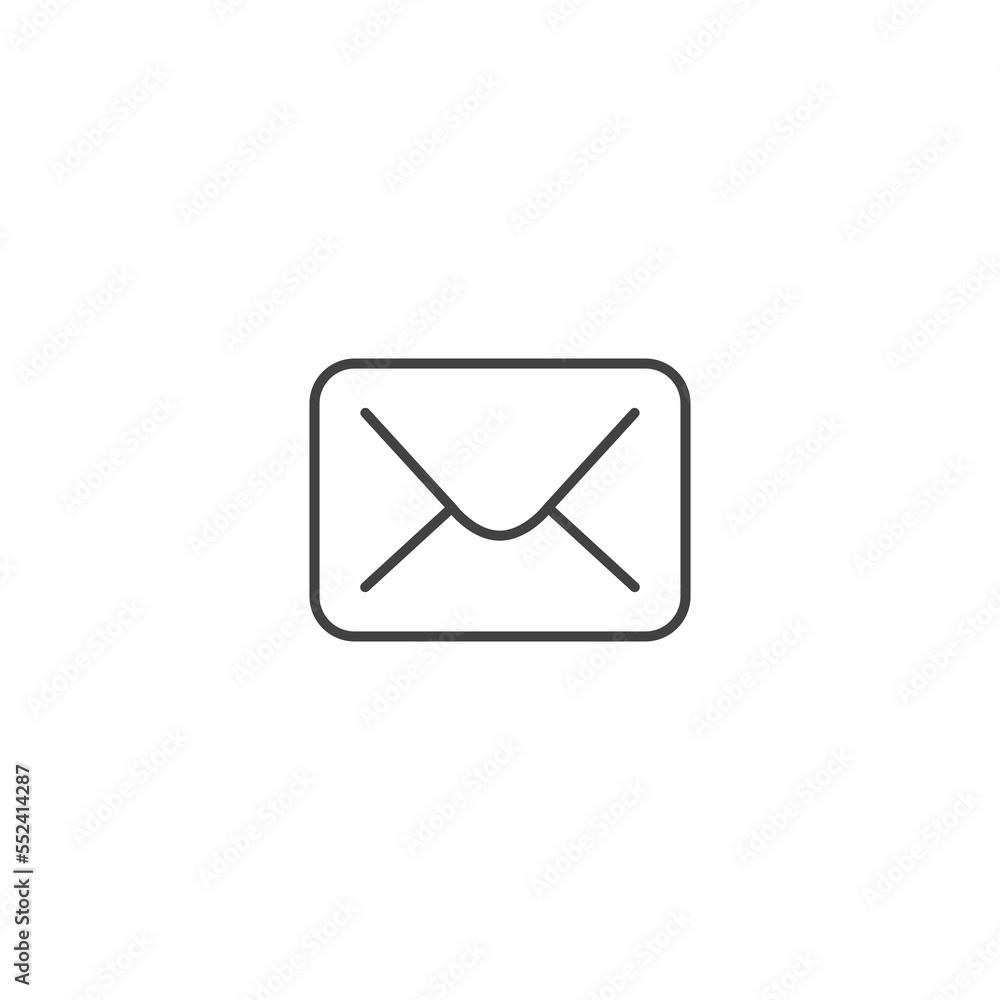 Mail line icon. Email address sign for business card or web design. Vector element isolated on white Mail line icon. Email address sign for business card or web design. Vector element isolated on white