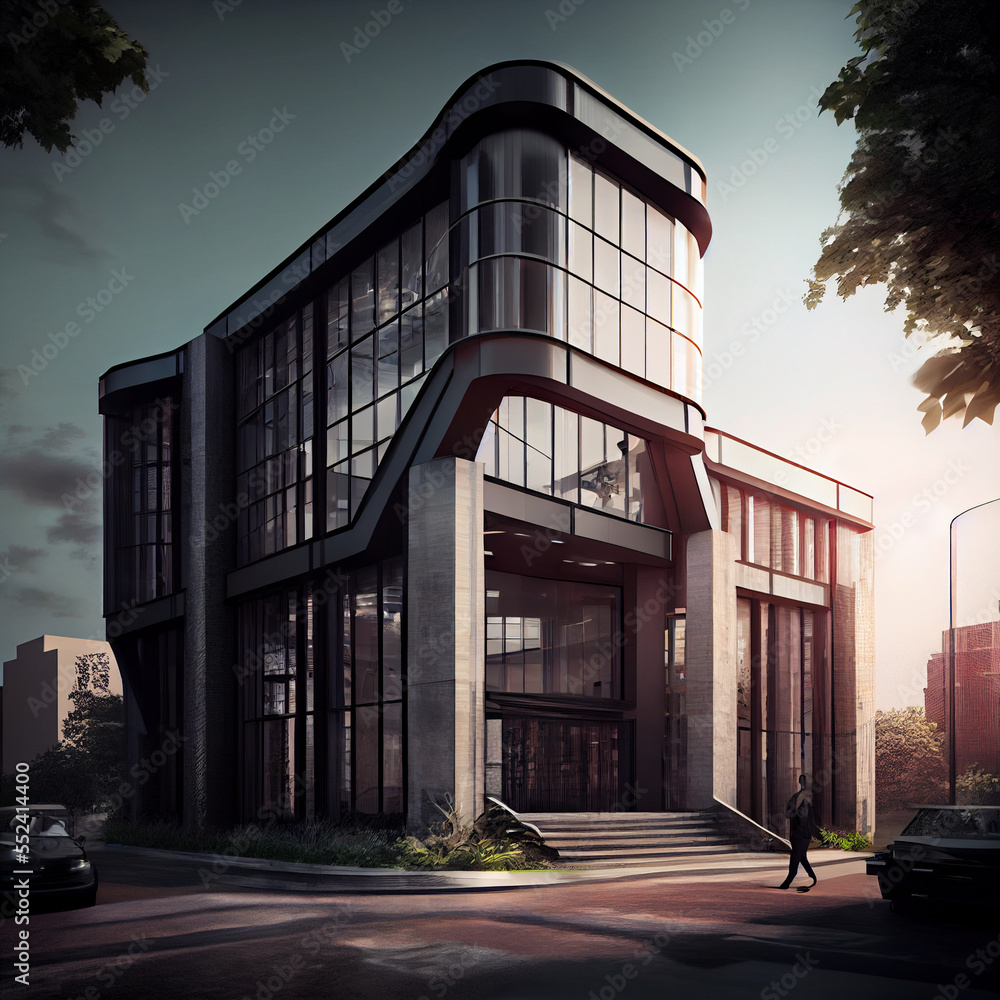 Rendering of an office building Rendering of an office building