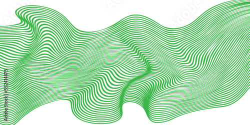 Green line wave and white background