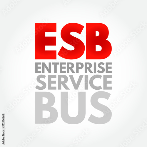 ESB - Enterprise Service Bus implements a communication system between mutually interacting software applications in a service-oriented architecture, acronym concept background