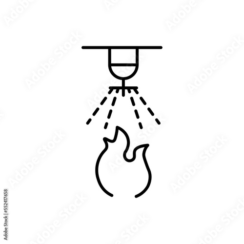 Fire sprinkler for extinguisher fire icon on white background. Water sprayer sign. Fire sprinkler system. fire extinguisher symbol.