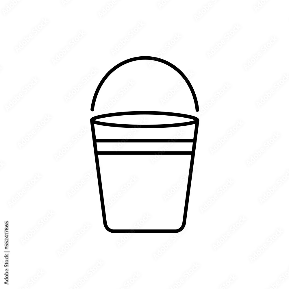 Bucket outline icon. linear style sign for mobile concept and web design. Pail simple line vector icon. Symbol, logo illustration. Bucket outline icon. linear style sign for mobile concept and web design. Pail simple line vector icon. Symbol, logo illustration.
