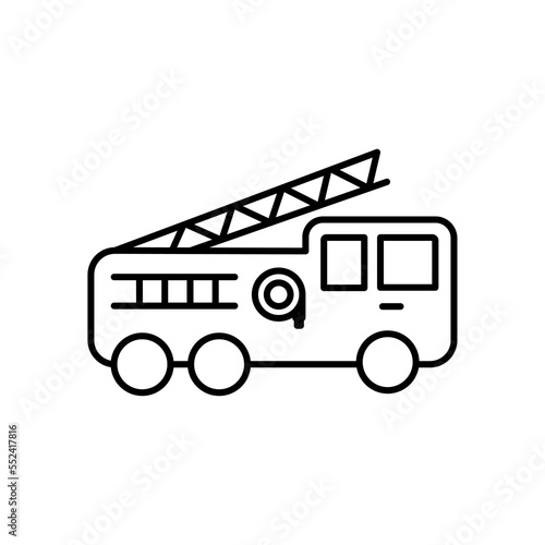Fire truck icon vector isolated on white background, Fire truck transparent sign , sign and symbols in thin linear outline style eps 10