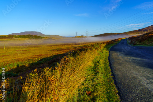 Foggy morning landscape, in Snowdonia National Park