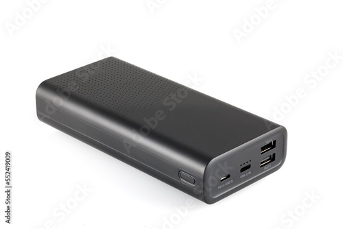 Wallpaper Mural Additional self-contained external battery for charging mobile and other device. Power bank isolated on white background. Stylish charger (rechargeable battery). Full depth of field. Torontodigital.ca