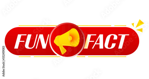 Megaphone with fun fact on white background. Megaphone banner. Web design. Vector