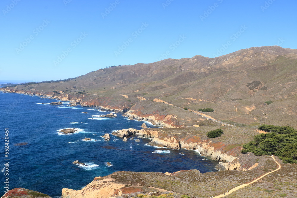 Views north into the rugged coast of Big Sur and Santa Lucia mountains from Whale Peak in Garrapata State Park