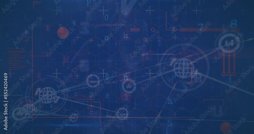 Animation of cyber attack warning text, connections and data processing Animation of cyber attack warning text, connections and data processing