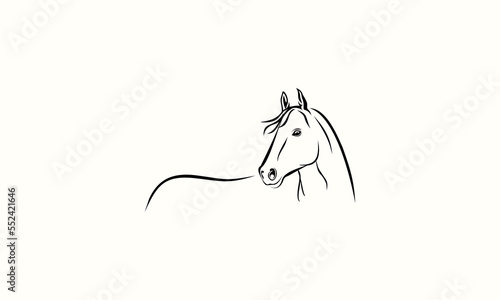 line art horse head logo