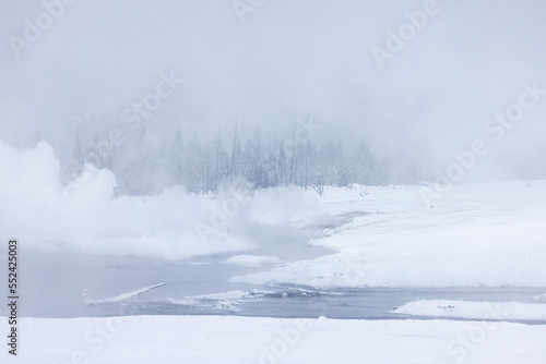 Scenic Snow Covered Landscape in Yellowstone National Park Wyoming in Winter © natureguy