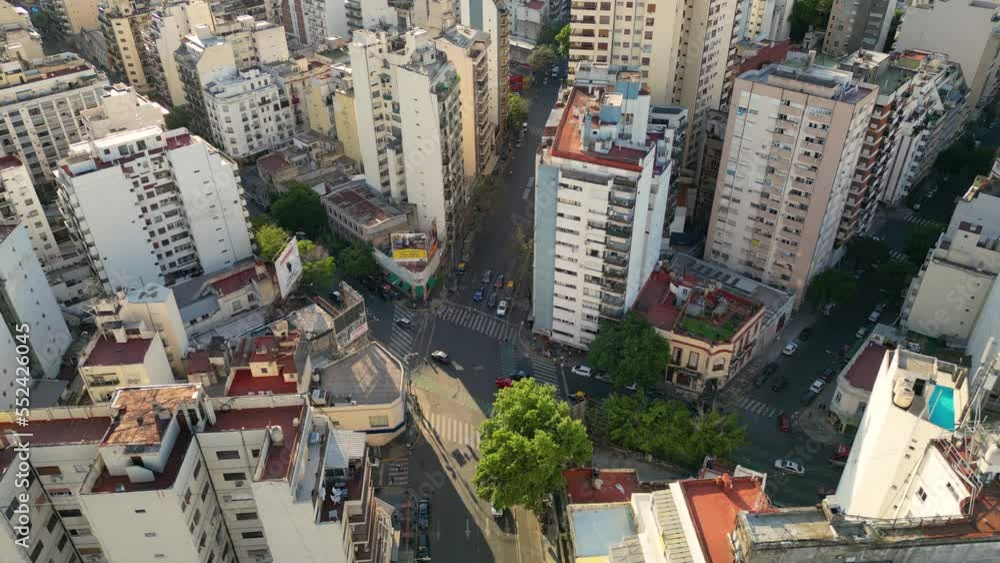 Buildings in the city, from the sky, drone, daylight Buildings in the city, from the sky, drone, daylight