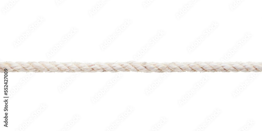 White rough rope close up. Png Isolated with transparency - obrazy, fototapety, plakaty 
