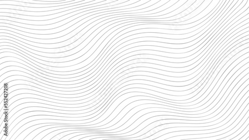 Minimalistic abstract background with optical illusion. Wavy thin lines on white background.
