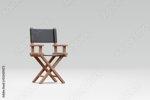 3d realistic director chair isolated on light background. Vector illustration