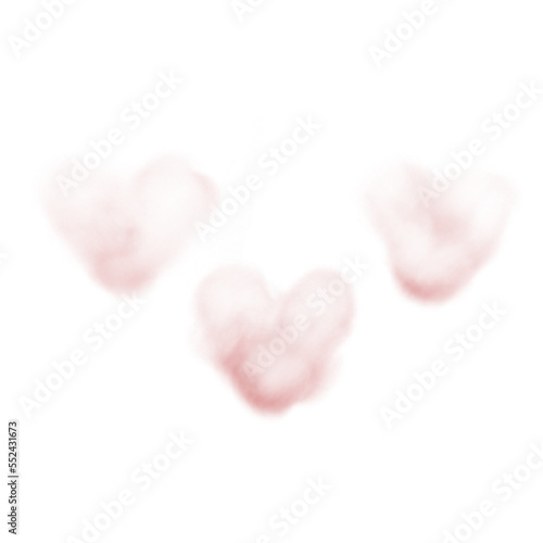 pink clouds heart. Valentine's day cloud. Fluffy cloud isolated. Soft fluffy in the shape of a heart. The smoke is pink.