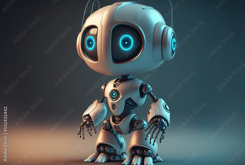 teenager Port lække charming artificial intelligence robot that thinks like a cartoon  character. Generative AI Stock-illustration | Adobe Stock