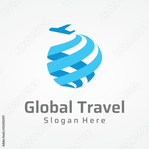 Airline ticket agency logo template design,vacation,traveling in summer isolated on background.logo for business,brand,agency and travel.