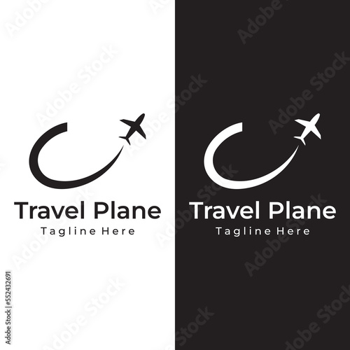 Airline ticket agency logo template design,vacation,traveling in summer isolated on background.logo for business,brand,agency and travel.
