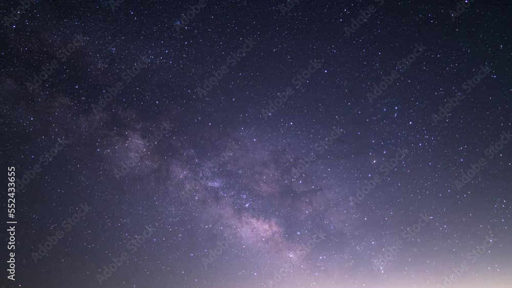 June Bootid Meteor Shower and Milky Way Galaxy 24mm South Sky Above Canyon Purple Time Lapse June Bootid Meteor Shower and Milky Way Galaxy 24mm South Sky Above Canyon Purple Time Lapse