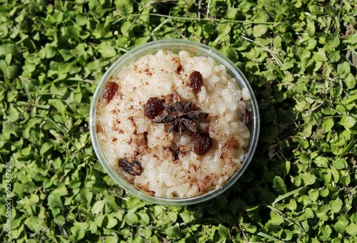 arroz con dulce 
coconut rice dessert  photo
