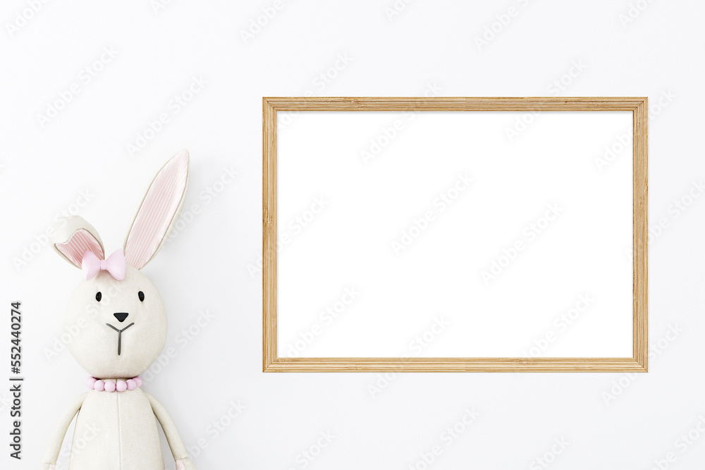 Wood frame mockup and toy Wood frame mockup and toy