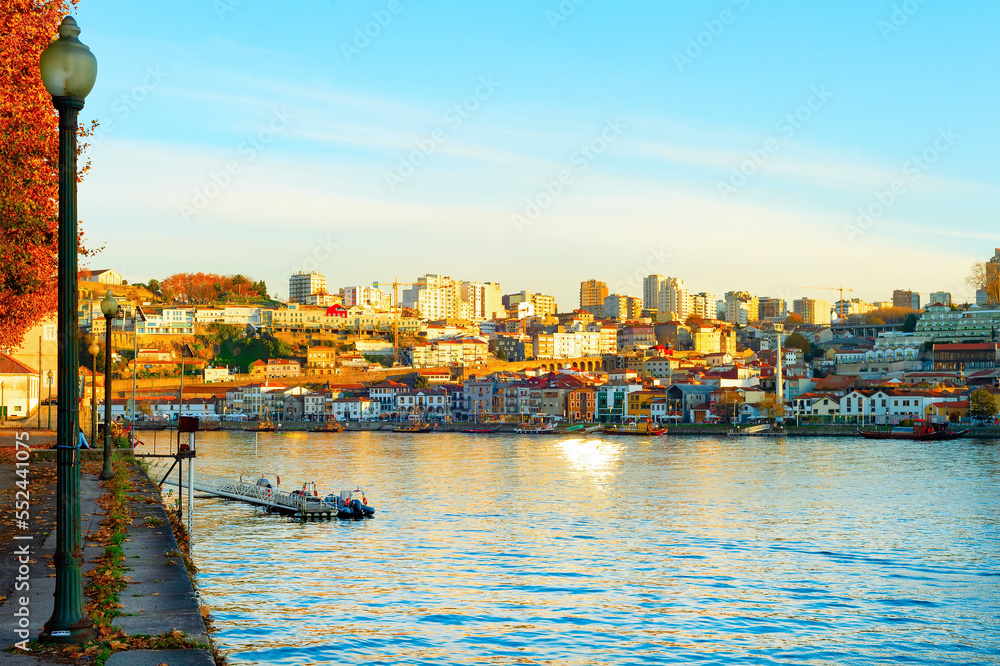 Porto sunset embankment river Portugal