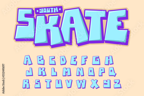 Alphabet Graffiti Square text vector Letters