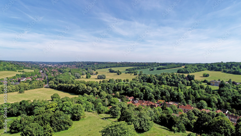 Aerial view of West Wycombe landscape - West Wycombe - Buckinghamshire