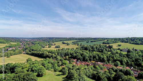 Aerial view of West Wycombe landscape - West Wycombe - Buckinghamshire