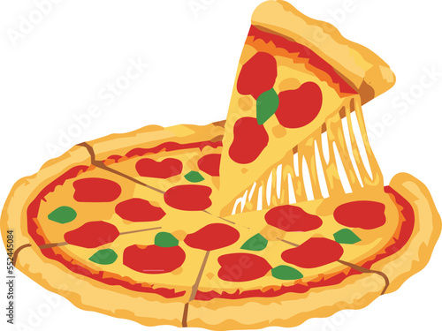 pizza with salami and cheese