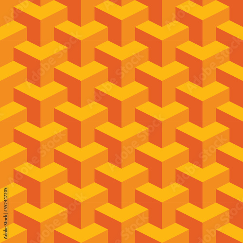 Seamless hexagon conecptual abstract stairs steps modern geometrical symmetrical pattern