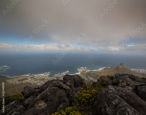 view from table mountain to the Atlantic Ocean. Cape Town. South Africa