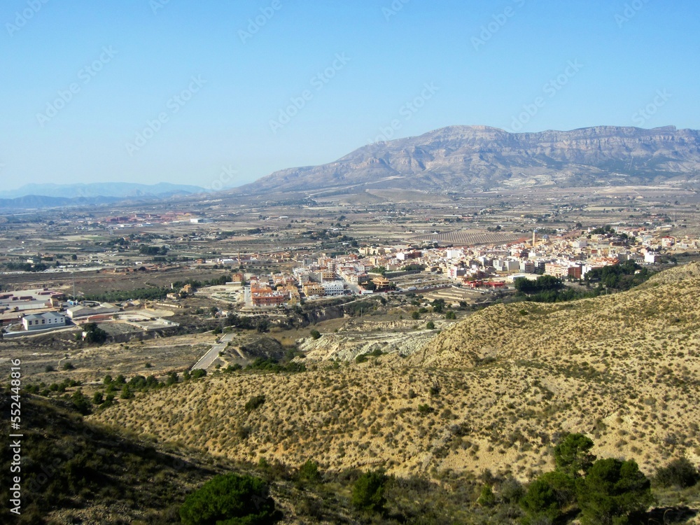 Agost Alicante Spain with mountains and valley