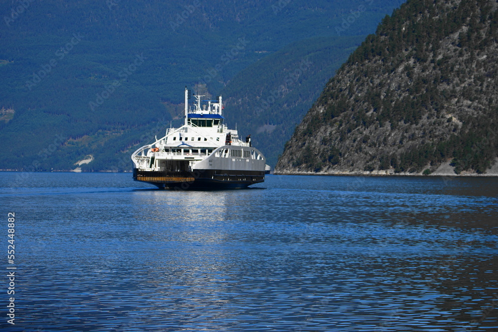 Ferry between Laerdal and Sogndal crossing  Sognefjorden, Laerdal Municipality, Vestland County, Norway