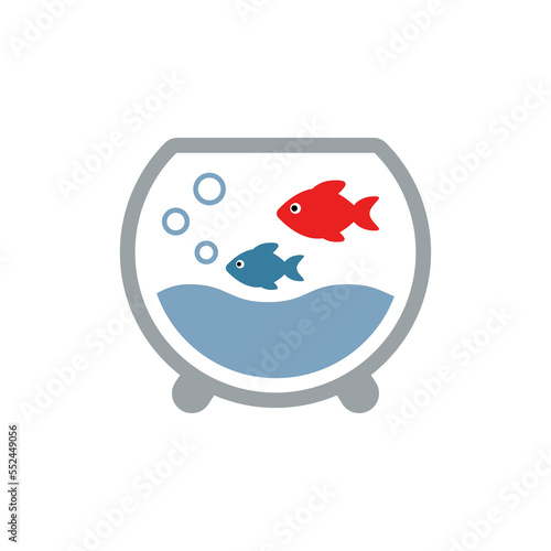 Fish tank vector icon isolated on white background.