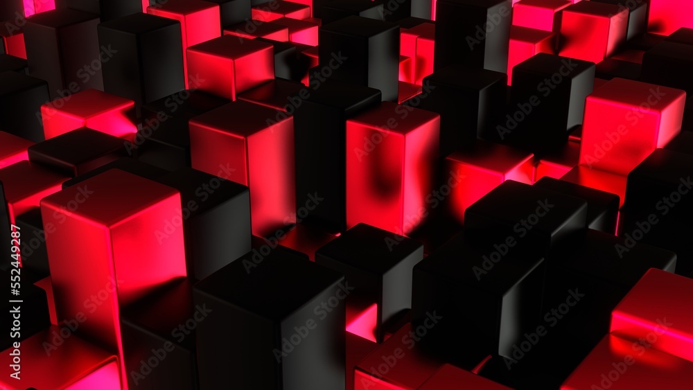Würfel, Balken, Box, Quadratisch, Geometrie, Anordung, 3D, dynamisch, Quader, metall, mosaik, Architektur, rot Würfel, Balken, Box, Quadratisch, Geometrie, Anordung, 3D, dynamisch, Quader, metall, mosaik, Architektur, rot